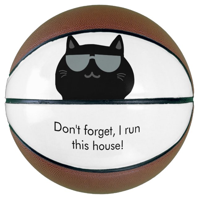 Balón De Baloncesto Cute Cat - I run this house now!  (Anverso)