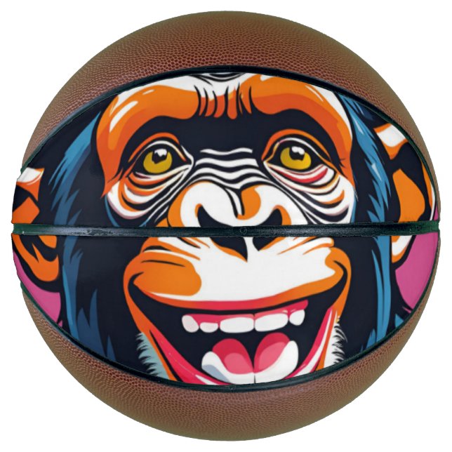 Balón De Baloncesto Cute Crazy Funny Chimpanzee (Anverso)
