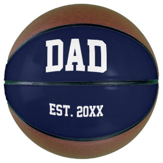 Balón De Baloncesto DAD Est. Plantilla de texto azul oscuro y blanco d