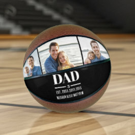 Balón De Baloncesto Dad Est. Year Name Number 3 Photo Bold Font