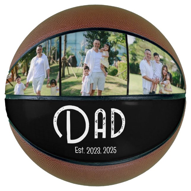 Balón De Baloncesto Dad Established Grunge text 3 photo (Anverso)