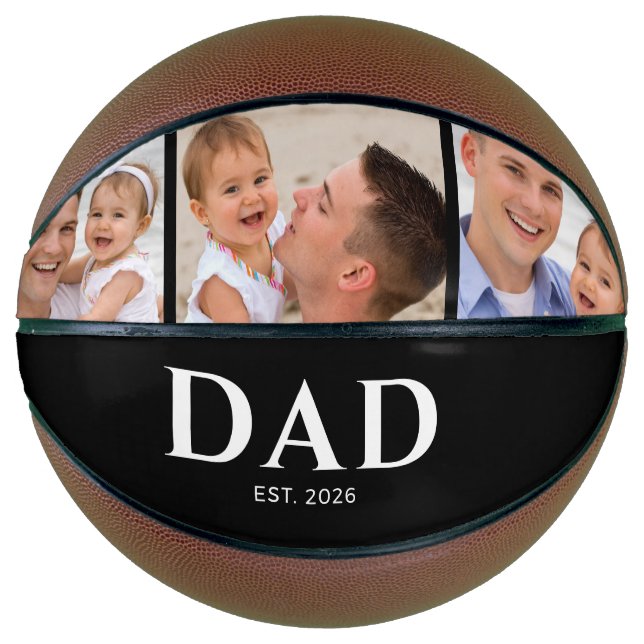 Balón De Baloncesto Dad Established Modern Black 3 Photo (Anverso)