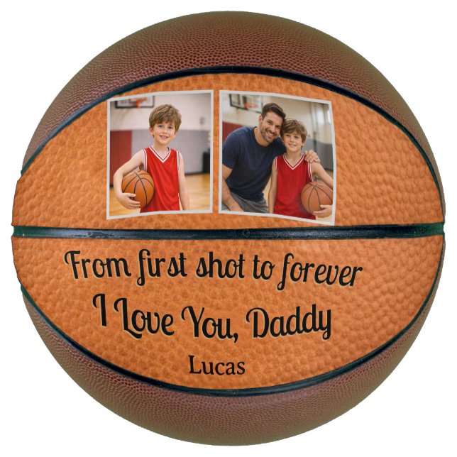 Balón De Baloncesto Dad Gift From First Shot to Forever 2 Photo (Anverso)