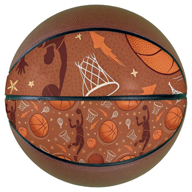 Balón de baloncesto de tamaño completo con patrón  (Anverso)