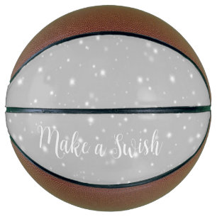 Balón De Baloncesto Deseo de estrella gris plateado Pun