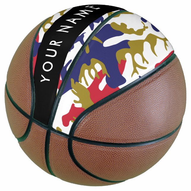 Balón De Baloncesto Día de la Independencia Camuflaje Su nombre Person (Angular)