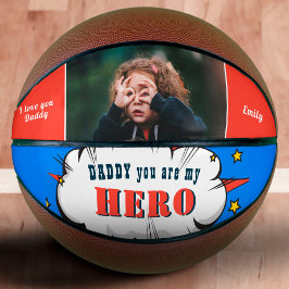 Balón De Baloncesto Día del Padre Foto de Papá Héroe Superhéroe