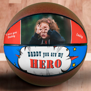 Balón De Baloncesto Día del Padre Foto de Papá Héroe Superhéroe
