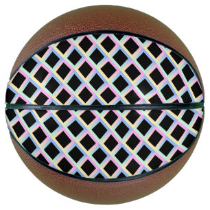 Balón De Baloncesto Diamantes simétricos negros con marcos degradados