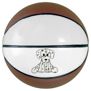 Balón De Baloncesto Dibujo de perro de peluche dálmata contorno simple