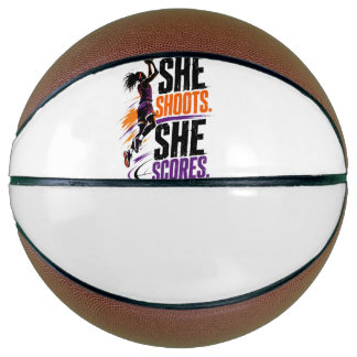 Balón De Baloncesto Diseño de baloncesto femenino 'Ella tira, ella ano