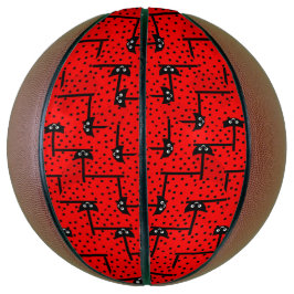 Balón De Baloncesto Divertidos ladybugs - patrón rojo