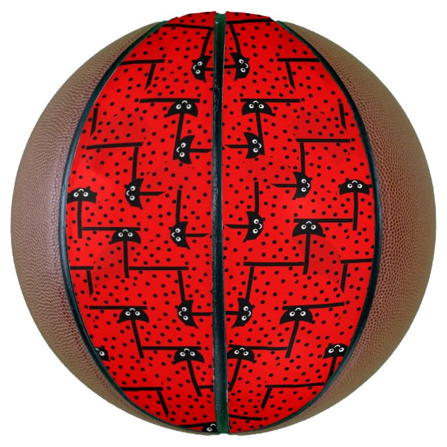 Balón De Baloncesto Divertidos ladybugs - patrón rojo (Vertical)