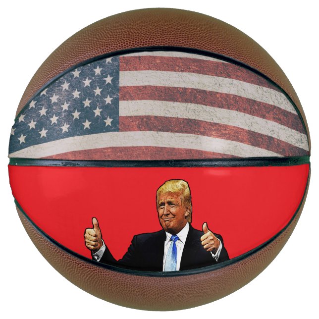 Balón De Baloncesto DONALD TRUMP PATRIOTIC Basketball (Anverso)
