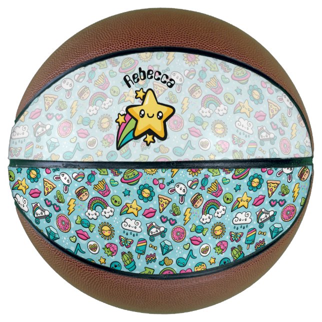 Balón De Baloncesto Doodles totalmente curados (Anverso)