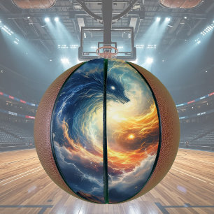 Balón De Baloncesto Dos monstruos marinos se persiguen, fantasía 