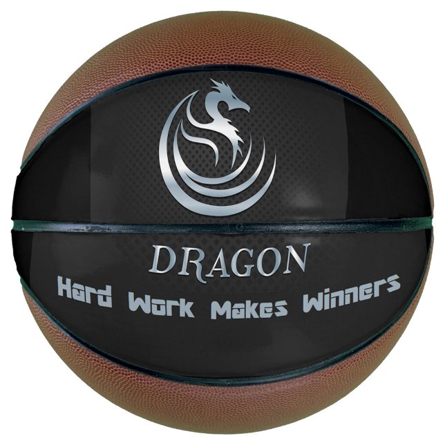Balón De Baloncesto Dragón ( The panel features a silver, stylized dragon logo on the upper half and the words "DRAGON"!)