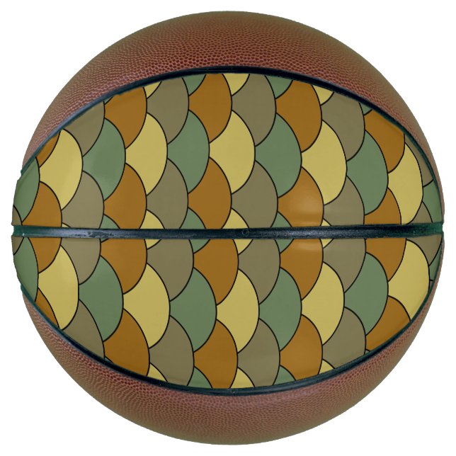 Balón De Baloncesto Dragon Scales, Fans, Waves, Seigaiha, Camouflage (Anverso)