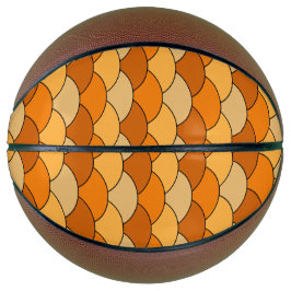 Balón De Baloncesto Dragon Scales, Fans, Waves, Seigaiha, Orange