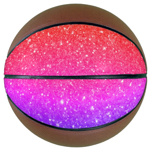 Balón De Baloncesto ¡El baloncesto rosa Purpurina Glitz! (Anverso)