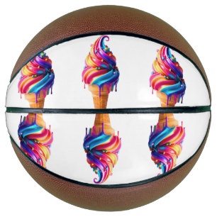 Balón De Baloncesto El clásico cono de helado vibrante de SlipperyJoe'