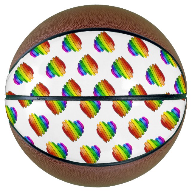 Balón De Baloncesto El corazón tridimensional escultural de SlipperyJo (Anverso)