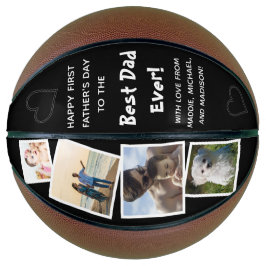Balón De Baloncesto El mejor papá con amor Collage de fotos Día del pa