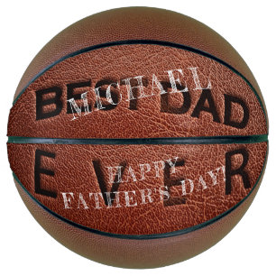 Balón De Baloncesto El mejor papá jamás estampado de cuero marrón Día 