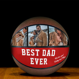 Balón De Baloncesto El mejor papá jamás Personalizado foto rojo