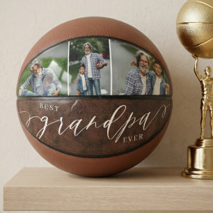 Balón De Baloncesto El mejor regalo de foto del Día del Padre en cuero