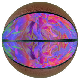 Balón De Baloncesto Elegante Flor de Dahlia Decorativa Psicodélica