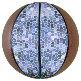Balón De Baloncesto Elegante mosaico azul hielo, moderno