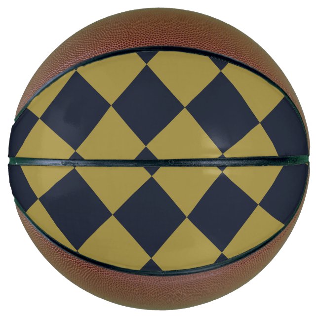 Balón De Baloncesto Elegante patrón de oro y diamantes azules de la ma (Anverso)
