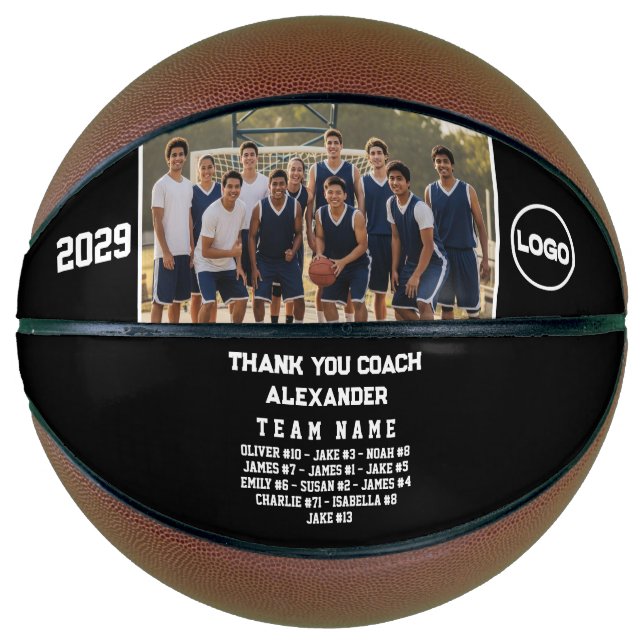 Balón De Baloncesto Entrenador de agradecimiento - Personalizado de fo (Anverso)