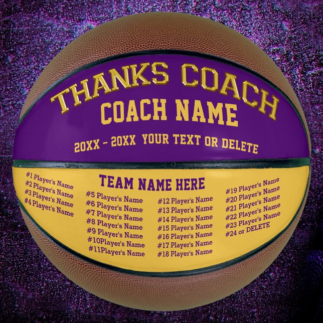 Balón De Baloncesto Entrenador, equipo, todos los nombres de los jugad (Coach basketball. Personalized Basketball Ball. Good gifts for basketball coaches. Basketball coach.)