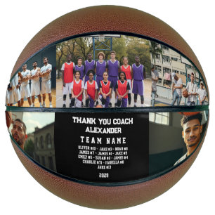 Balón De Baloncesto Entrenador personalizado Gracias Baloncesto con fo