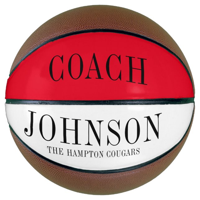 Balón De Baloncesto Equipo de entrenador personalizado (Anverso)