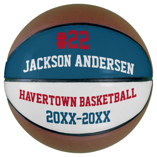 Balón De Baloncesto Equipo de nombre personalizado y número | (Anverso)