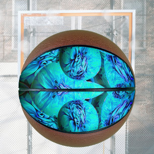 Balón De Baloncesto Esferas turquesa y azul en 3D - fresco