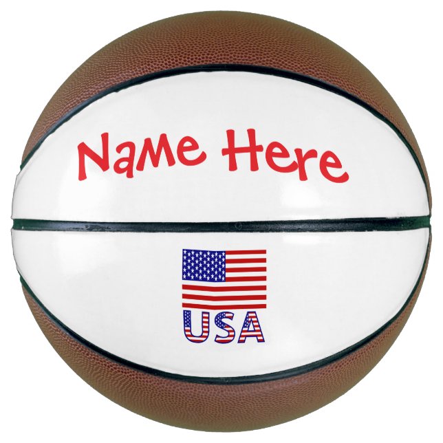 Balón De Baloncesto Estados Unidos Estados Unidos Bandera Roja Persona (Anverso)