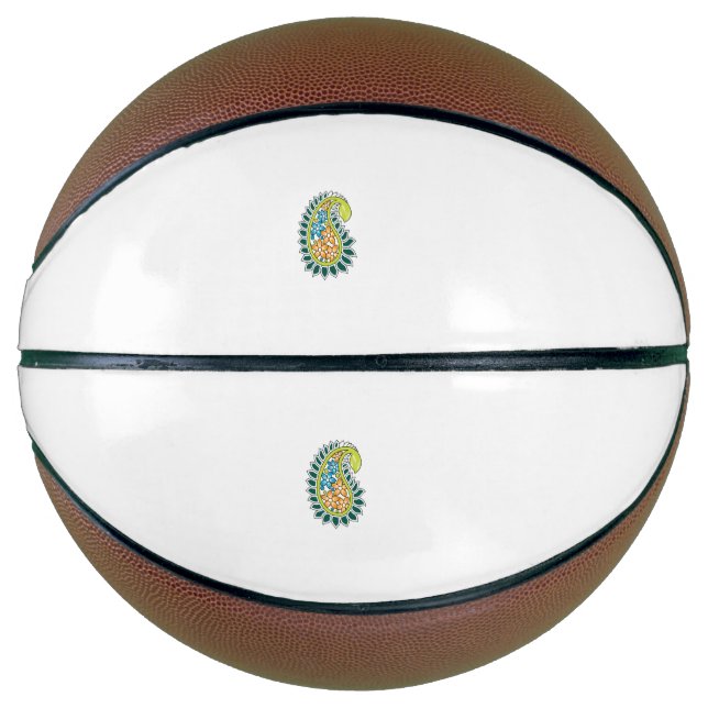 Balón De Baloncesto Estilo decorativo, verde azul oscuro, wattle (Anverso)