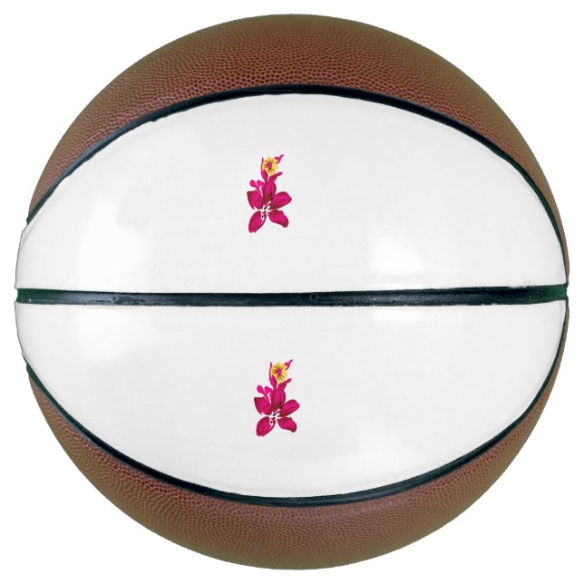 Balón De Baloncesto Estilo floral, Crimson de ArtyClick, oro ligero (Anverso)