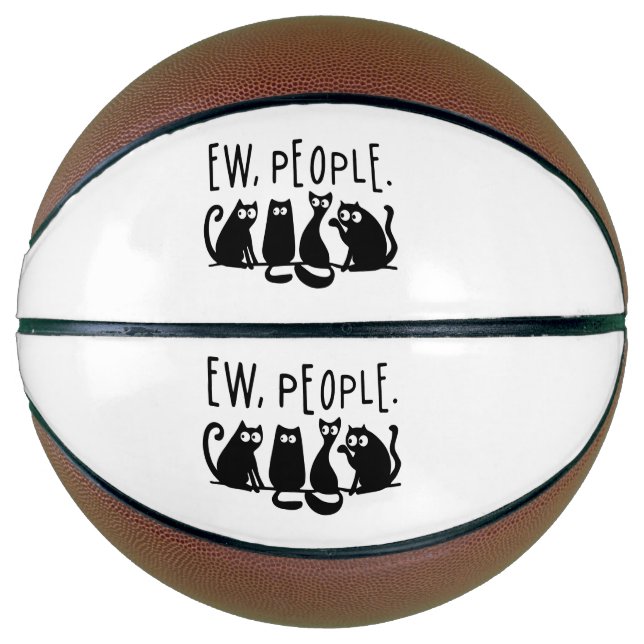 Balón De Baloncesto Ew People Funny Meowy Gatos Negros (Anverso)
