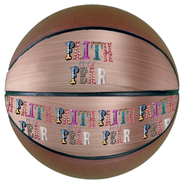 Balón De Baloncesto Fe retro por miedo (Anverso)