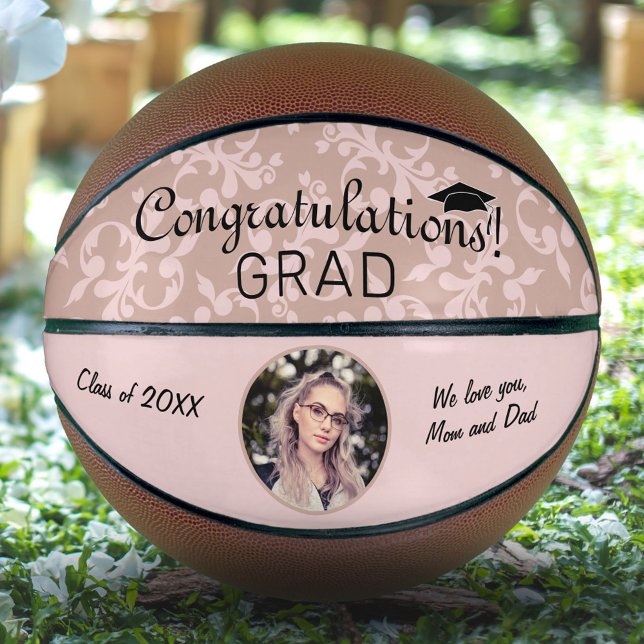 Balón De Baloncesto Felicidades Ornamento Rosa Foto de Graduación (Subido por el creador)