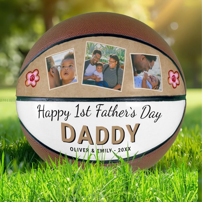Balón De Baloncesto Feliz Día del Padre Papá Keepsake 3 Foto (Subido por el creador)