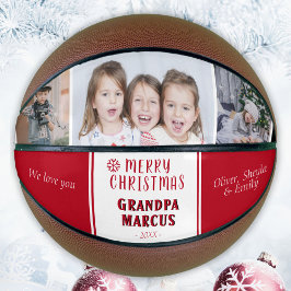Balón De Baloncesto Feliz Navidad Abuelo 3 Collage de fotos