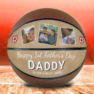 Balón De Baloncesto Feliz primer Día del Padre, papá recuerdo 3 fotos