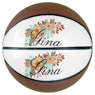 Balón De Baloncesto Floral moderna de Boho
