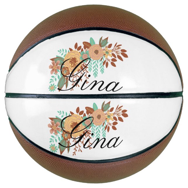 Balón De Baloncesto Floral moderna de Boho (Anverso)